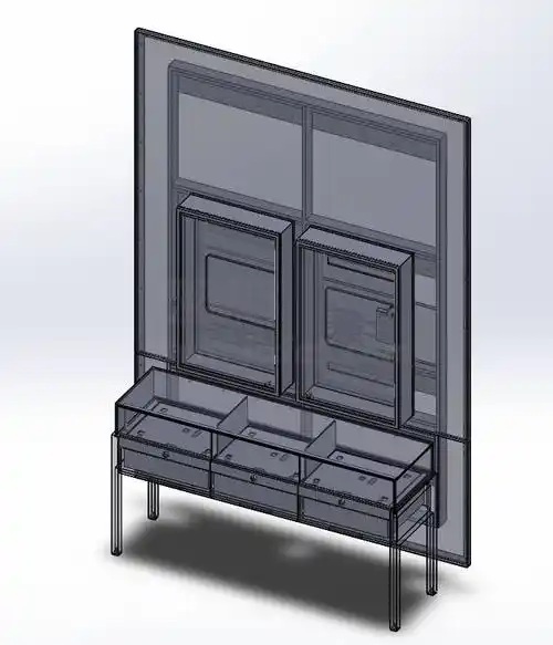 木质的展示柜solidworks三维模型