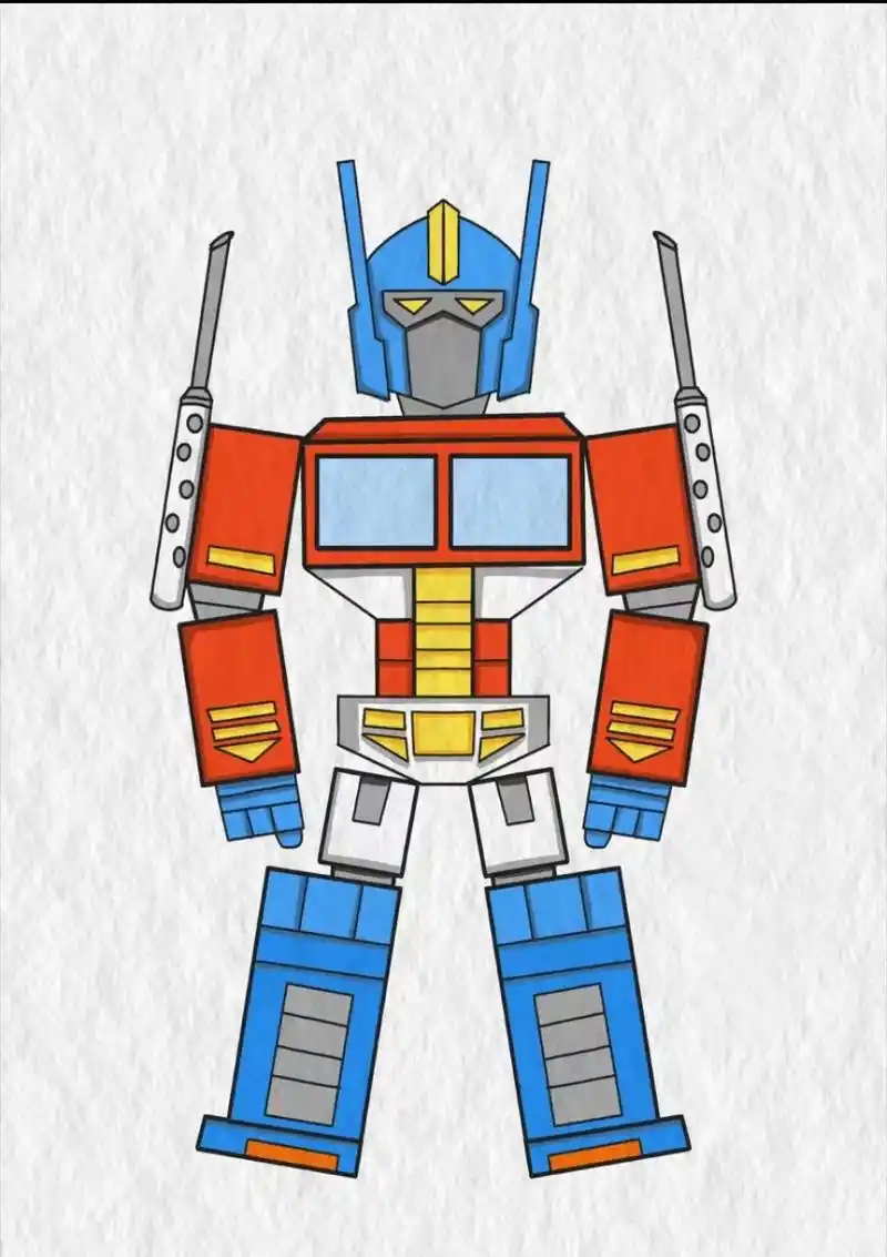 酷酷的变形金刚擎天柱,喜欢的一起来画画～#简笔画教程 #变形 - 抖音