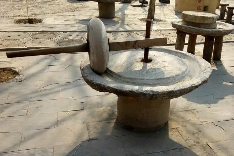 农村老石碾子老式旧石碾盘药碾磨盘老石磨片石磙复古园林农具摆件1119