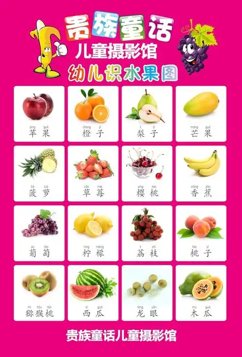 幼儿识水果图