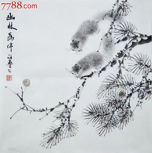 未装裱,,宣纸, 简介: 【作品尺寸】68x68cm【作品作者】许鲁