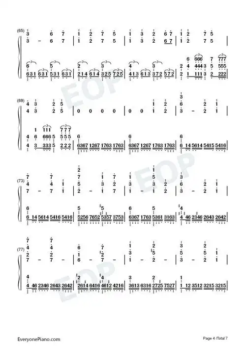 祢豆子主题曲-鬼灭之刃ost双手简谱预览4