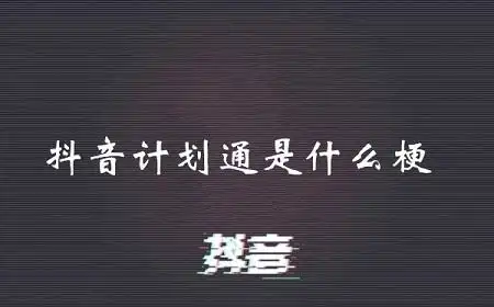 抖音计划通是什么梗