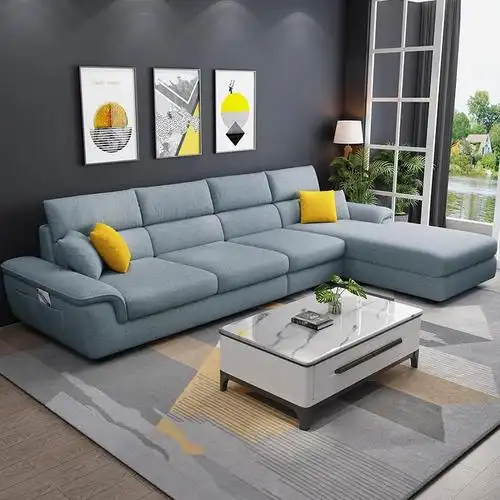 北欧布艺沙发组合简约现代客厅家具大小户型可拆三人沙发套装报价_参