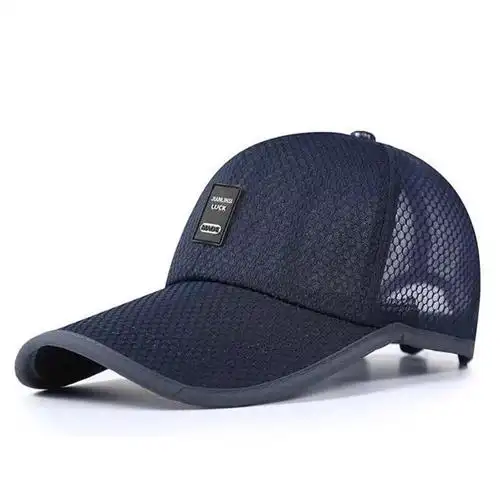 s款网纱红色男士帽子夏天防晒遮阳户外网纱帽清凉透气太阳帽钓鱼休闲