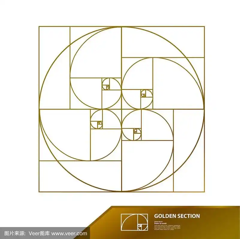 黄金比例的创意设计矢量插图.