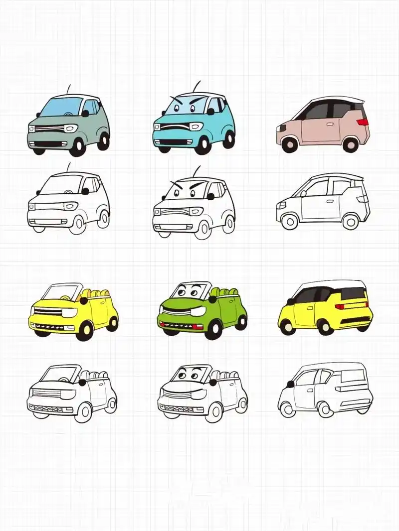 简笔画小汽车素材.#图文伙伴计划 #简笔画 #图文来了 #汽 - 抖音