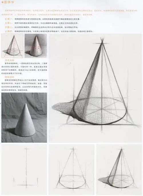 圆锥体素描画法教程教案一