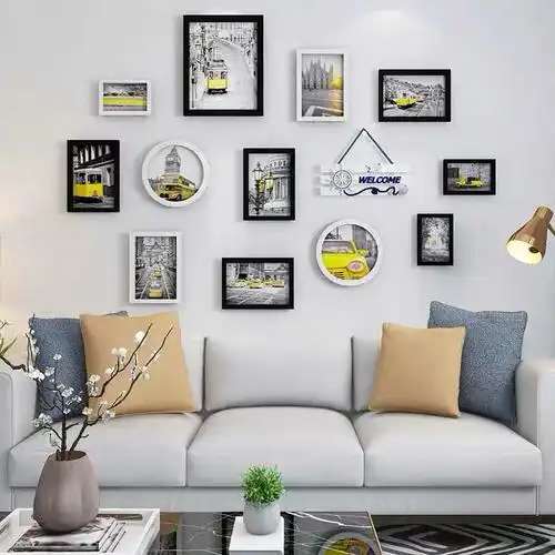 现代简约照片墙装饰免打孔北欧创意客厅ins风相框挂墙组合相片墙-mc母