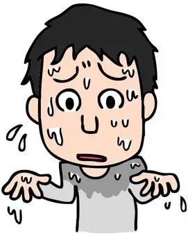 男子出汗的插图