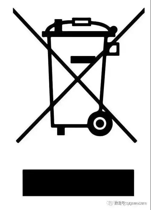 标志没有横杠的标志用于电池法电器电池(weee)的垃圾桶标志印刷说明:a