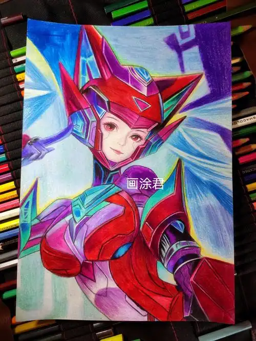 彩铅孙尚香未来机甲