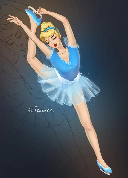 迪士尼公主运动系辛德瑞拉滑冰