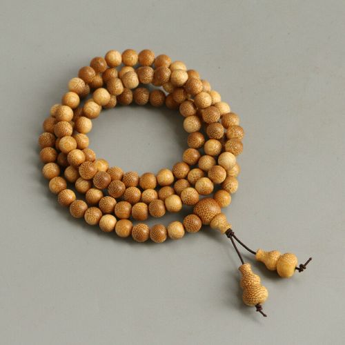 海南实心竹金丝鱼籽纹高密度手串手链 念珠文玩把件把玩 图片色