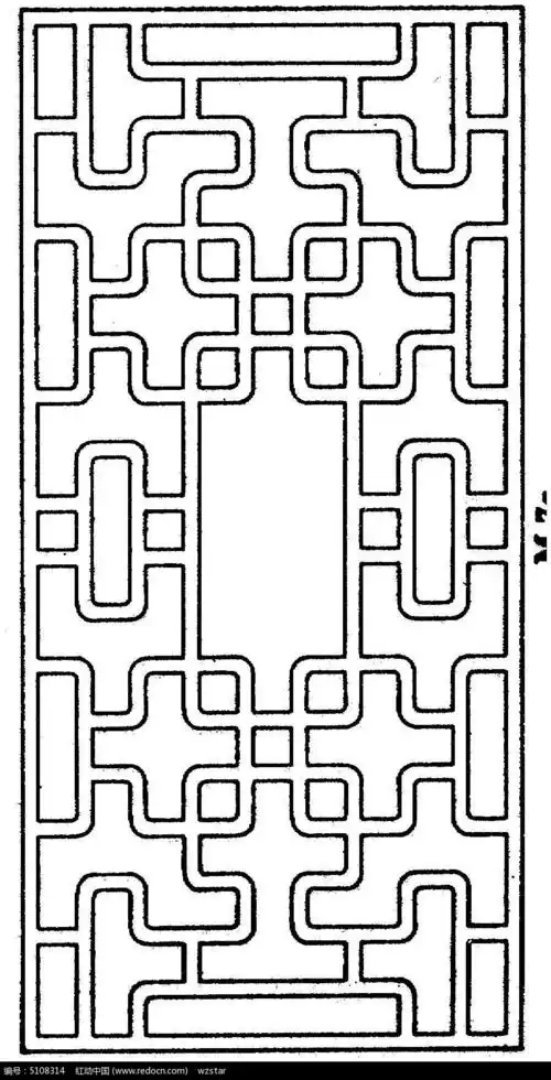 中空格子镂空花格木门木雕参考图