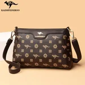 袋鼠斜挎包女休闲