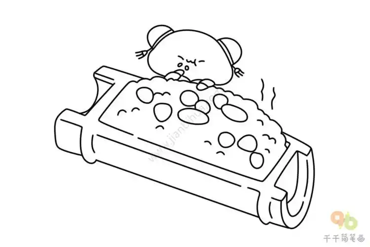 竹筒饭简笔画竹筒饭简笔画,竹筒饭怎么画,竹筒饭简笔画图片大全,食物