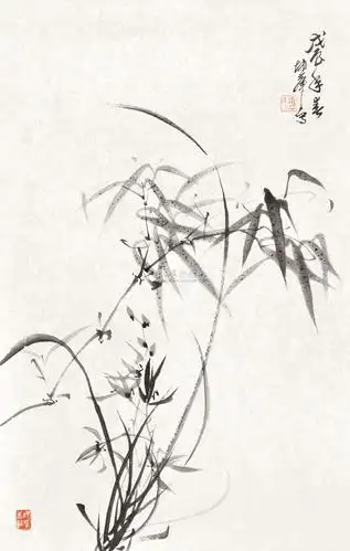 0430 1988年作 竹兰图 镜心 水墨纸本