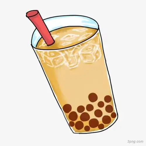 一杯奶茶插画png素材透明免抠图片-卡通手绘