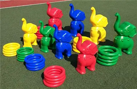 幼儿园加厚投掷玩具 儿童感统训练玩具小象大象套圈游戏 大象圈4个
