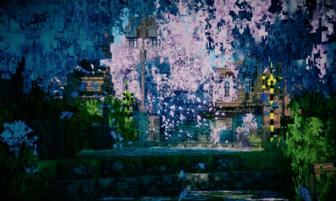 这才是春天的颜色《我的世界》永不凋零的樱花树!