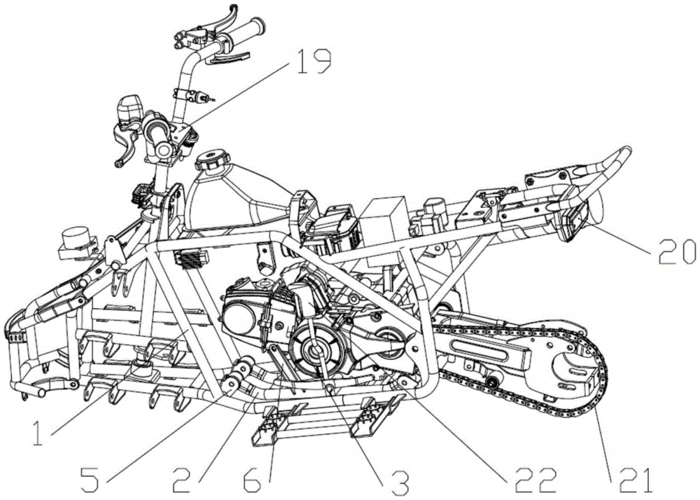 一种用于沙滩车的减震结构,包括车架,所述车架上设置有悬架,悬架用于