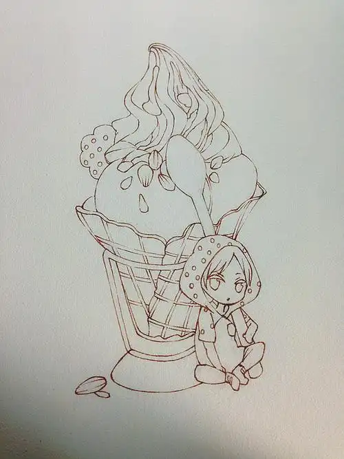 雪糕人|纯艺术|绘画|唯莹_原创作品-站酷zcool