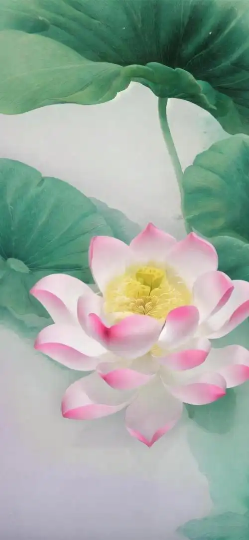 莲花壁纸,远观莲花,如霞似雪,洁白无瑕