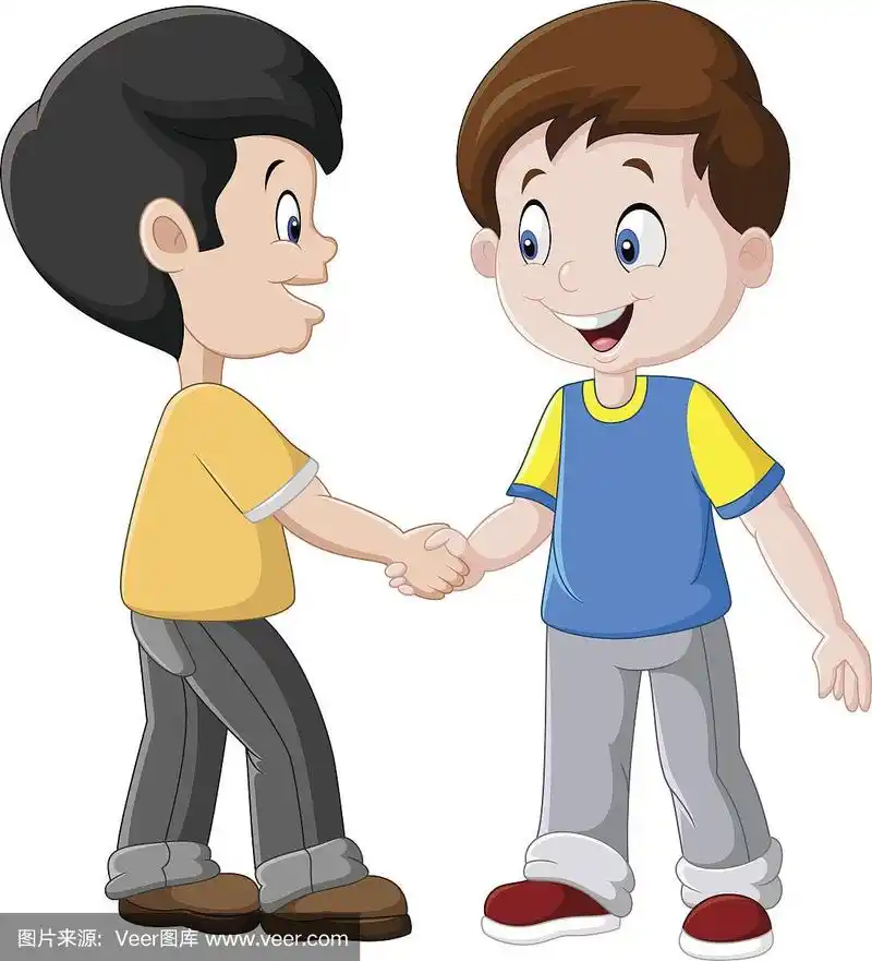 小男孩握手