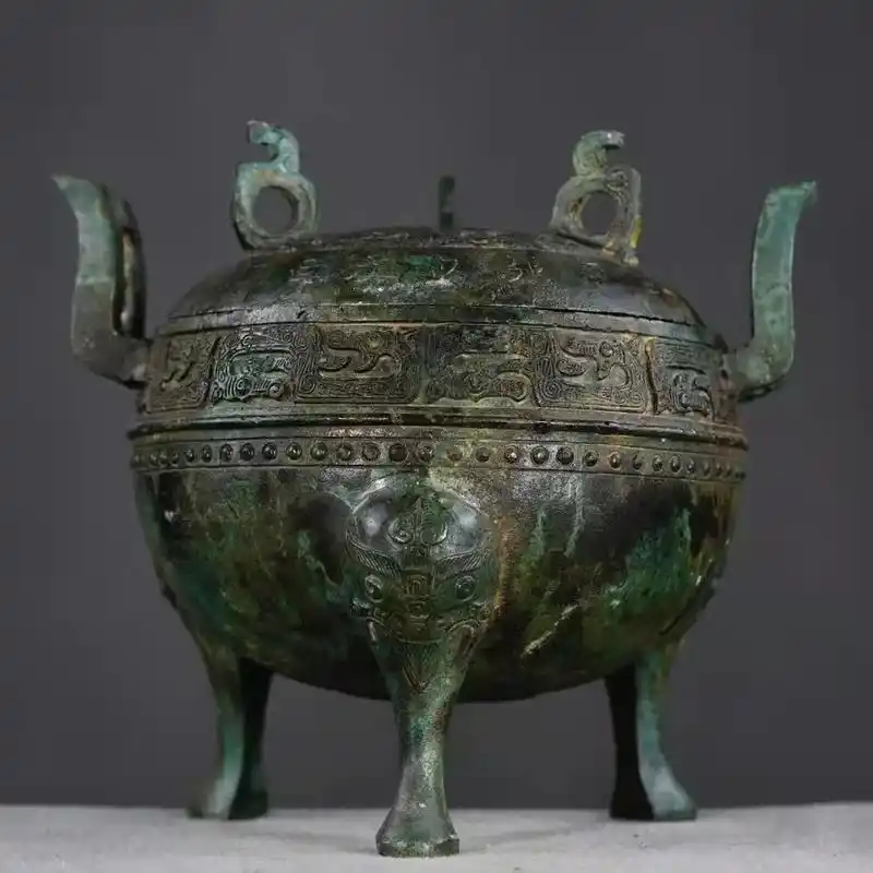 青铜铭文龙纹圆鼎 .长22厘米,宽19厘米 ,高20厘米,重 - 抖音