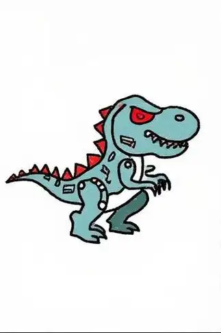 🦖机械霸王龙简笔画🎨