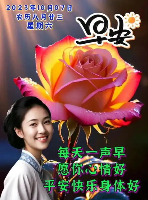 10月7日周六早上好最新版漂亮早安祝福语表情图片大全