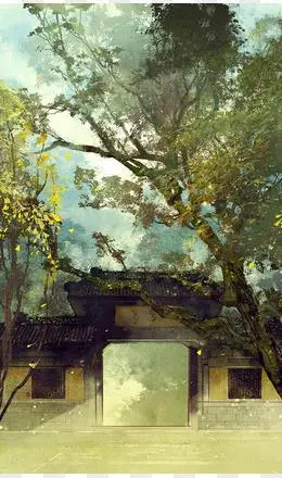 手绘日系树林插画pngpng树林插画pngpng唯美插画漫画人物插画唯美古风