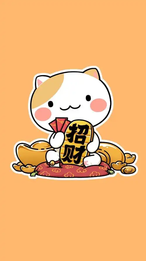 卡通可爱招财猫手机壁纸,分辨率1080x1920