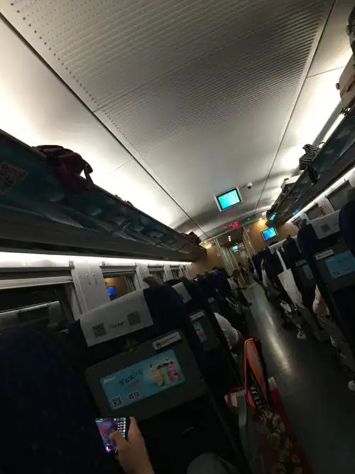 晚上的高铁 还有人在玩手机 我们去犍为玩上几天