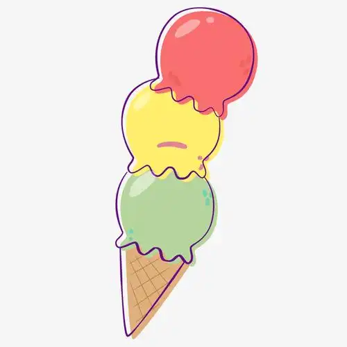 矢量手绘彩色雪糕