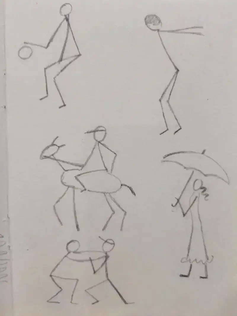 控笔练习/火柴人集合/谁都能画的小人儿 拿起画笔,就是开心[庆祝]