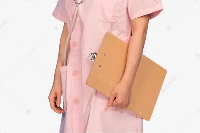 医生护士一手拿病历夹姿势