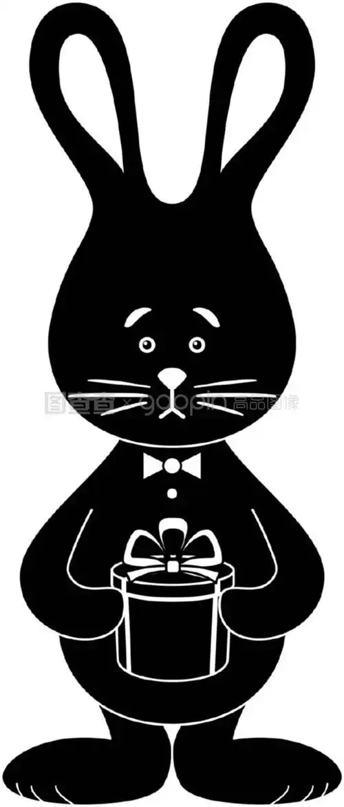 兔子剪影_兔子剪影素材_兔子剪影模板_图查查