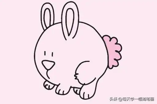 小兔子怎么画简单漂亮,三步画小兔子(每天学一幅简笔画-可爱的小兔子