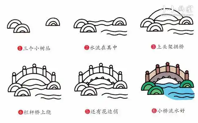 简笔画中国石拱桥
