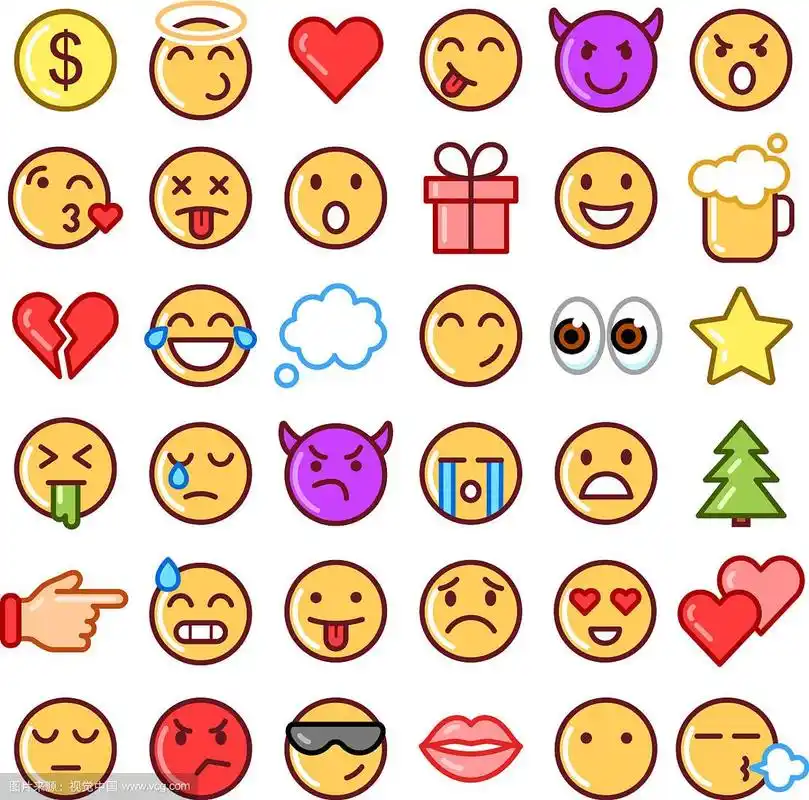 表情符号面对简单的图标细线符号