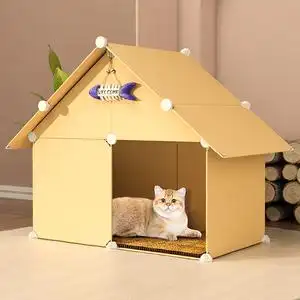 猫窝夏天四季通用冬季保暖猫咪窝可拆洗猫屋半封闭式幼猫小猫房子