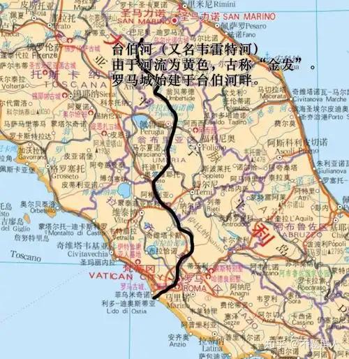 来自专栏 结合地图学历史题图:万神殿地理 亚平宁半岛,即意大利