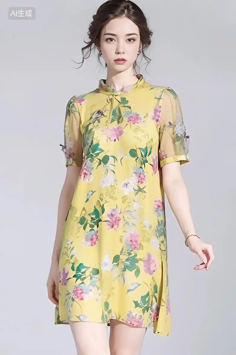 高端新中式改良年轻款旗袍裙 真丝双绉轻奢质感 - 抖音