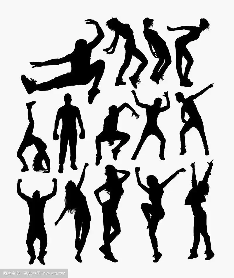 自由式人的动作剪影