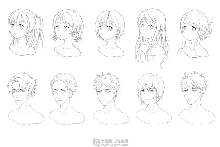 橘觅rh-16-193 发型绘制练习—人物发型入门基础训练