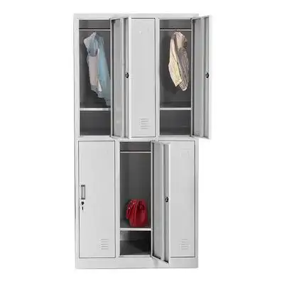 六门钢制铁皮职工储物柜更衣柜员工柜带锁存包多门柜子鞋柜文件柜