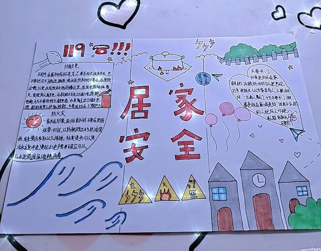 居家安全手抄报简单好画 居家安全手抄报简单好画
