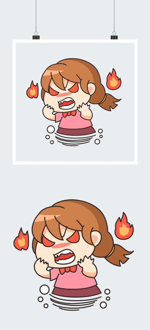 暴躁女孩表情包
